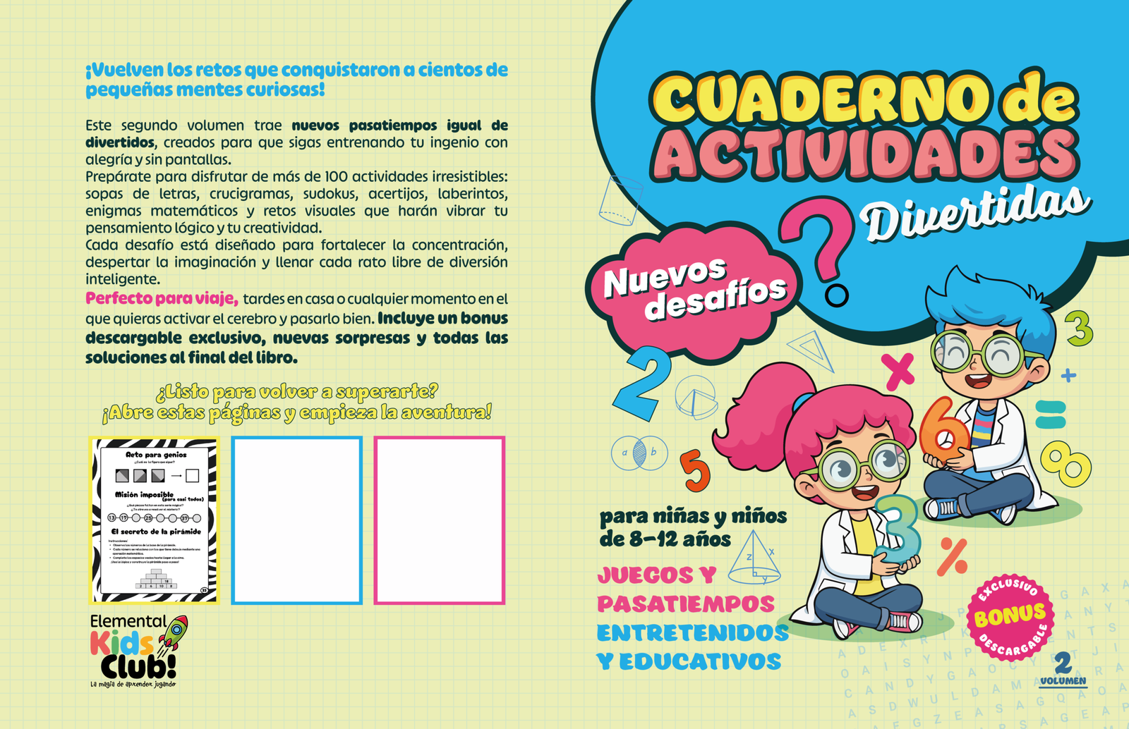 Portada de Cuaderno de Actividades Divertidas, volumen 2